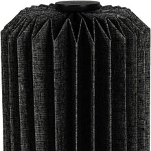 Load image into Gallery viewer, 9" Black Geometric Bedside Lamp With Cylinder Shade