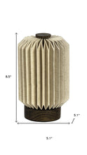 Load image into Gallery viewer, 9" Natural Geometric Table Lamp LED With Cylinder Shade