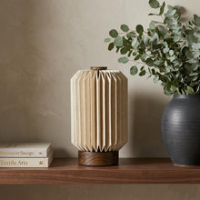 Load image into Gallery viewer, 9" Natural Geometric Table Lamp LED With Cylinder Shade