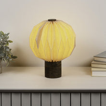 Load image into Gallery viewer, 11" Natural Geometric Bedside Lamp With Globe Shade