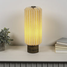 Load image into Gallery viewer, 16" Natural Geometric Bedside Lamp With Cylinder Shade