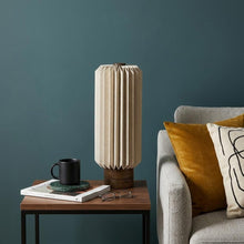 Load image into Gallery viewer, 16" Natural Geometric Bedside Lamp With Cylinder Shade