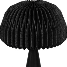Load image into Gallery viewer, 16" Black Ribbed Geometric Bedside Lamp With Dome Shade
