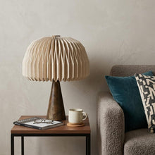 Load image into Gallery viewer, 16" Natural Geometric Table Lamp LED With Dome Shade
