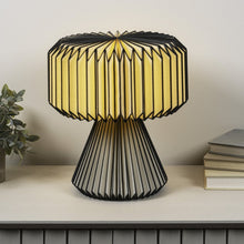Load image into Gallery viewer, 13" Clear Geometric Table Lamp With Cylinder Shade