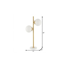 Load image into Gallery viewer, 28" White Table Lamp With Globe Shade
