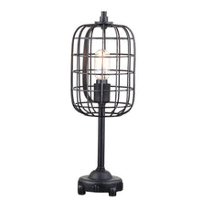 Load image into Gallery viewer, 20" Black Geometric Novelty Table Lamp With Drum Shade
