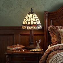 Load image into Gallery viewer, 12" Brown Mosaic Tile Novelty Tiffany Lamp With Empire Shade