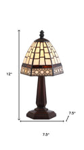 Load image into Gallery viewer, 12" Brown Mosaic Tile Novelty Tiffany Lamp With Empire Shade