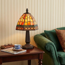 Load image into Gallery viewer, 12" Brown Novelty Tiffany Lamp With Bell Shade