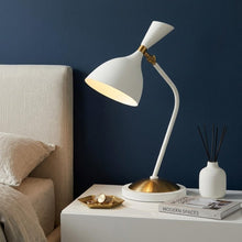 Load image into Gallery viewer, 22" White Table Lamp LED With Bell Shade