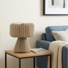 Load image into Gallery viewer, 13" Natural Geometric Bedside Lamp With Cylinder Shade