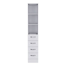 Load image into Gallery viewer, Linen Cabinet, 3 Shelves, 4 Drawers And Metal Handles - White