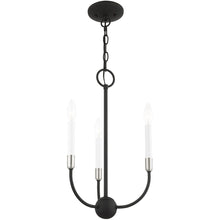 Load image into Gallery viewer, 19" Three Light Metal Dimmable Chandelier With Shades - Black