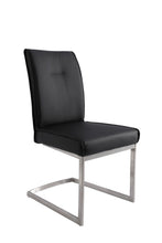 Load image into Gallery viewer, Dining Side Chairs Upholstered Faux Leather (Set of 2) - Black / Silver