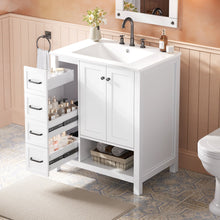 Load image into Gallery viewer, Bathroom Vanity With Sink Top, Bathroom Vanity Cabinet With 2 Doors And 2 Drawers, Open Shelf