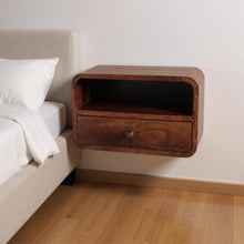 Load image into Gallery viewer, 18" Solid Wood 1 Drawer Floating Nightstand - Dark Brown