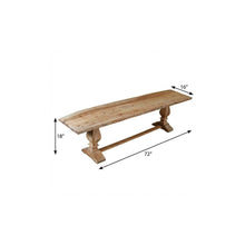 Load image into Gallery viewer, 72" Natural Solid Wood Distressed Dining Bench