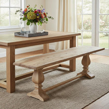Load image into Gallery viewer, 72" Natural Solid Wood Distressed Dining Bench