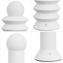 Load image into Gallery viewer, Set of Two 13" Clear Geometric Table Lamps With Globe Shades