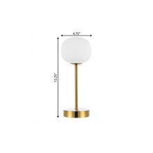 Load image into Gallery viewer, 12" Gold USB Table Lamp With Globe Shade
