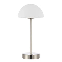 Load image into Gallery viewer, 13" Nickel USB Table Lamp With Dome Shade