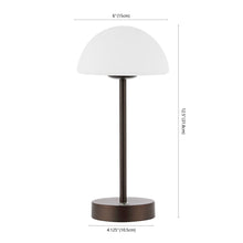 Load image into Gallery viewer, 13" Antiqued Bronze USB Table Lamp With Dome Shade