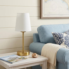 Load image into Gallery viewer, 13" Gold USB Table Lamp With Empire Shade