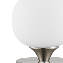 Load image into Gallery viewer, 6" Nickel Novelty USB Table Lamp With Globe Shade