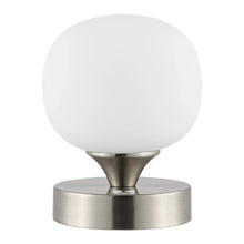Load image into Gallery viewer, 6" Nickel Novelty USB Table Lamp With Globe Shade