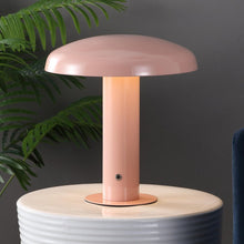 Load image into Gallery viewer, 11" Pink Round USB Table Lamp With Globe Shade