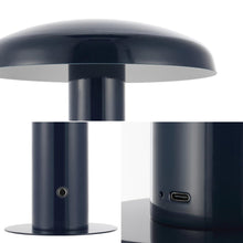 Load image into Gallery viewer, 11" Blue Round USB Desk Lamp With Globe Shade