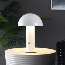 Load image into Gallery viewer, 11" White Novelty USB Table Lamp With Globe Shade
