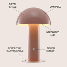 Load image into Gallery viewer, 11" Pink Novelty USB Table Lamp With Globe Shade