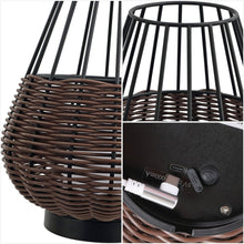 Load image into Gallery viewer, Set of Two 10" Black Round USB Table Lamps LED With Globe Shades