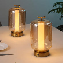 Load image into Gallery viewer, Set of Two 11" Gold USB Lantern