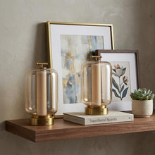 Load image into Gallery viewer, Set of Two 11" Gold USB Lantern