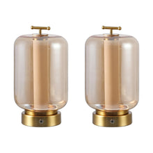 Load image into Gallery viewer, Set of Two 11" Gold USB Lantern