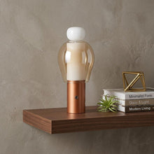 Load image into Gallery viewer, 11" Copper Globe USB Table Lamp With Shade