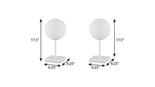 Load image into Gallery viewer, Set of Two 18" White USB Table Lamps LED