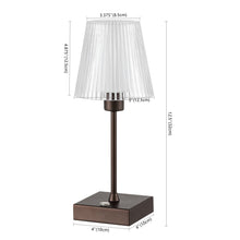 Load image into Gallery viewer, 13" Antiqued Bronze USB Table Lamp With Empire Shade