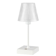 Load image into Gallery viewer, 13" White USB Table Lamp With Empire Shade