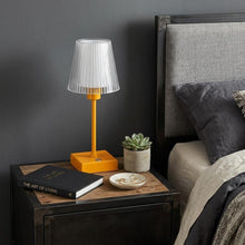 Load image into Gallery viewer, 13" Orange USB Table Lamp With Empire Shade