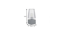Load image into Gallery viewer, 13" Gray USB Table Lamp With Empire Shade