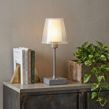 Load image into Gallery viewer, 13" Gray USB Table Lamp With Empire Shade