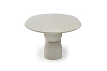 Load image into Gallery viewer, 94" Beige Marble Double Pedestal Base Oval Dining Table