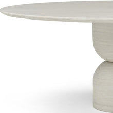 Load image into Gallery viewer, 94" Beige Marble Double Pedestal Base Oval Dining Table
