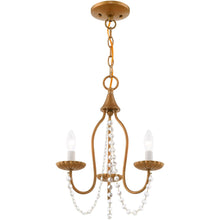 Load image into Gallery viewer, Three Light Dimmable Chandelier With Shades - Antiqued Gold
