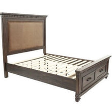 Load image into Gallery viewer, Queen Size Bed With Upholstered Headboard And Footboard Drawers - Brown
