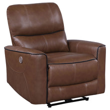 Load image into Gallery viewer, Denson - Upholstered Power Recliner Chair With USB Charging And Smooth Button Recline - Brown